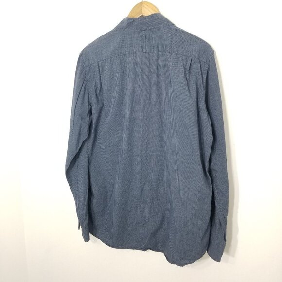 Banana Republic Blue Window Pane Button Down 100% Cotton Long Sleeves Sz Medium - Picture 6 of 11